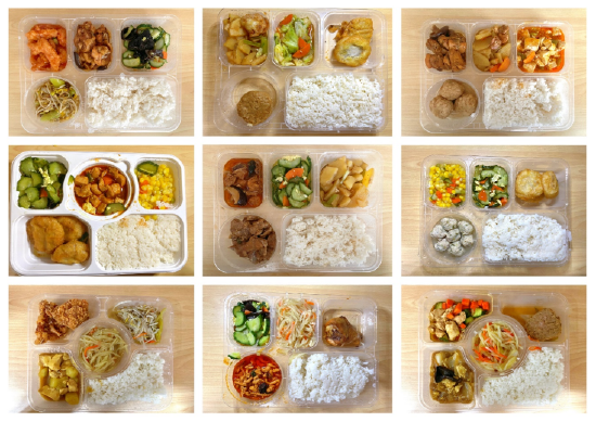 菜品丰富的盒饭