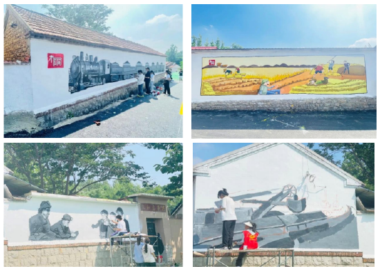绘制木厂涧村“记忆过去”主题墙绘作品