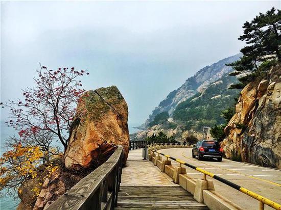 奇险峻美的崂山旅游专用路已经成为了网红打卡新地(摄影:梁太宏)