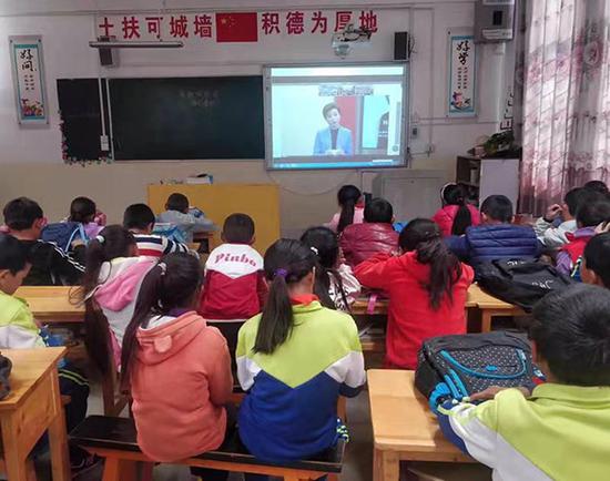 学生们通过直播平台听杨澜分享。来源：受访者供图