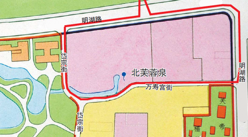 1989年《济南历史文化名城保护规划图集》中标注的北芙蓉泉示意图。