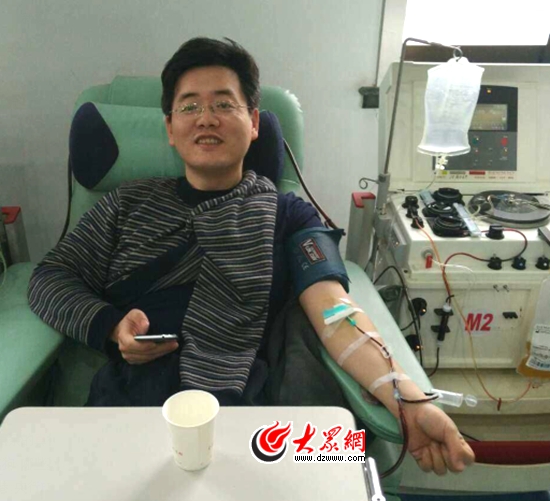 100多位济南市民自发来到山东省血液中心为莹莹献血