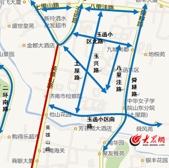繞行路線示意圖