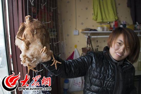 朱女士向記者展示“四腿雞”