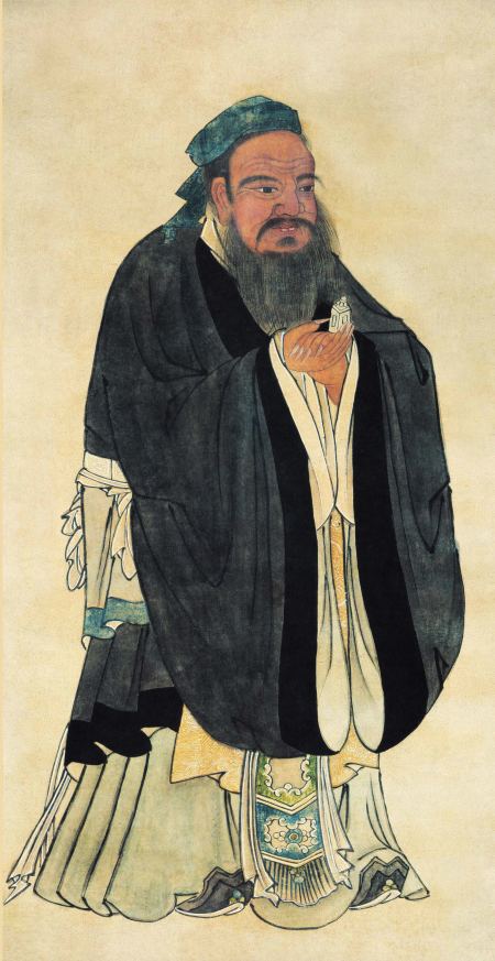 孔子行教像(清 佚名)