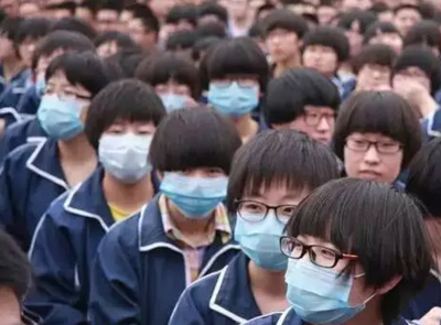 網傳歷城二中學生戴口罩上課的照片。（圖片來自網絡）