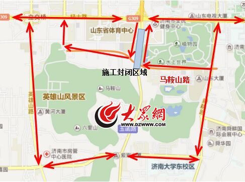 顺河高架南延二期施工绕行线路图