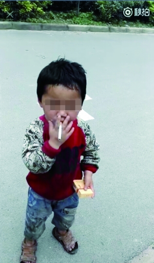 网友所摄乐乐乞讨视频截图