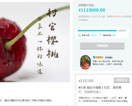 淘寶眾籌頁面截圖