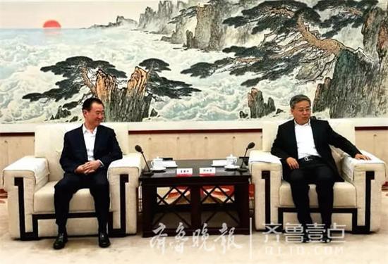 山東省委副書記、省長郭樹清會見王健林