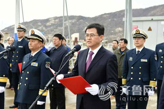 菏澤市委書記、市人大常委會主任孫愛軍入列授旗儀式上講話
