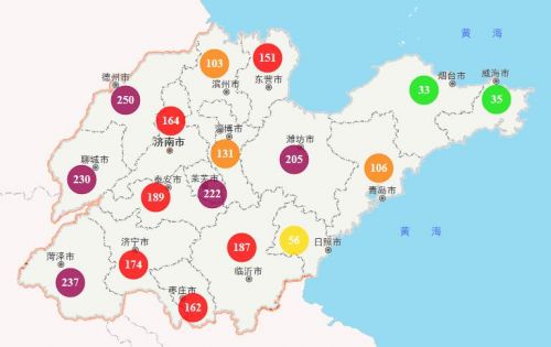 12月15日下午14时山东空气质量情况