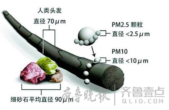 PM2.5由于小尺寸和大比表面积,容易吸附空气中多种其它污染物。