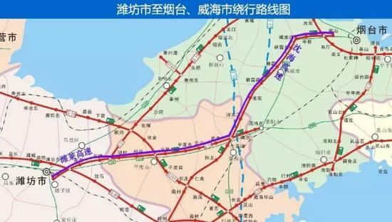 潍坊至烟台、威海绕行图
