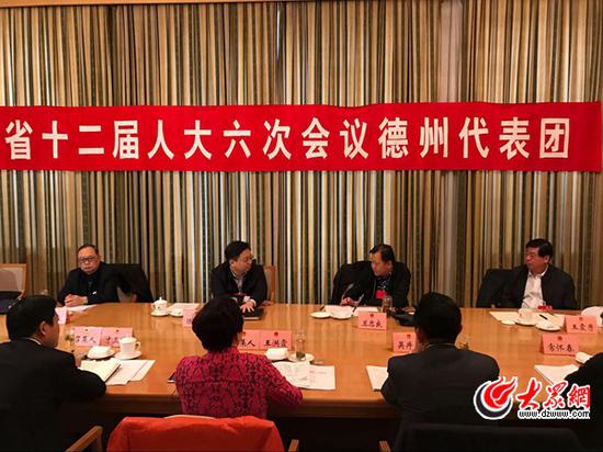 山东省十二届人大六次会议德州代表团分组审议现场