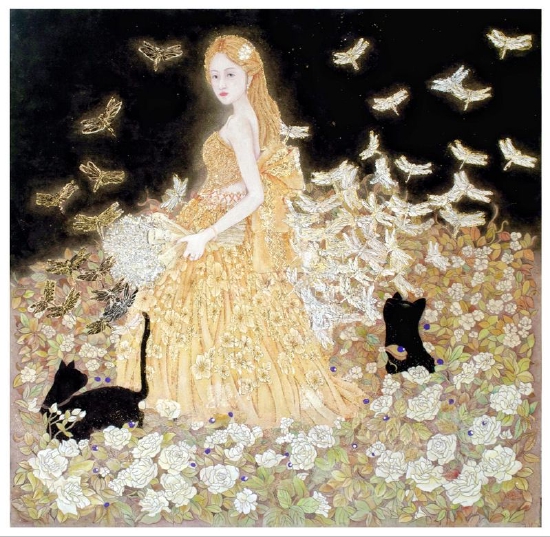 《千寻》隋冬慧  2018级美术学专业 
 180cm×180cm  国画  指导教师：李天军