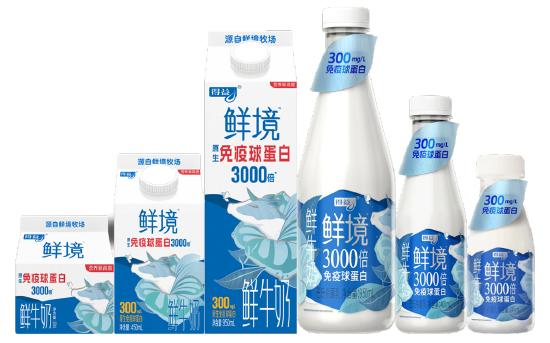 得益乳业备受消费者好评的鲜境鲜牛奶系列产品