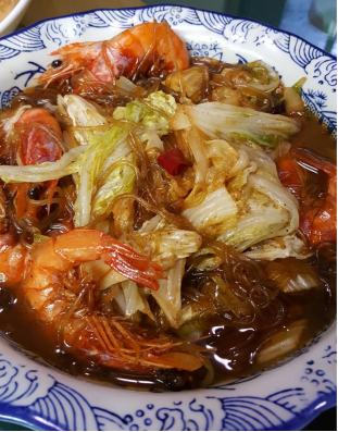 白菜烤大蝦