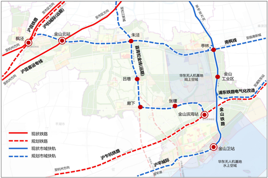 金山区交通委主任陈莽在回答媒体提问时透露,作为上海南部地区规划的