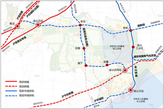 金山区"十四五"轨道交通规划图 本文图片均为金山区供图