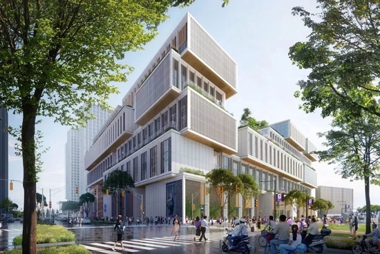 上纽大前滩新校区风车状建筑外观（KPF设计图）
