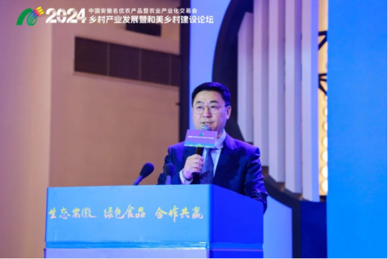 图:安徽共富未来乡村研究院执行院长、微笑草帽乡创安徽创始人刘志胜介绍安徽和美乡村建设的三大平台、三项大赛
