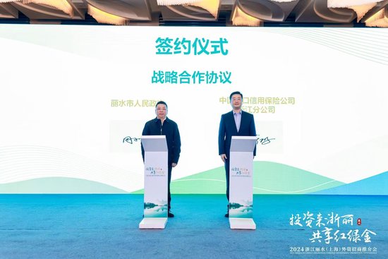 丽水市人民政府与中国出口信用保险公司浙江分公司签署战略合作协议。(受访者供图)