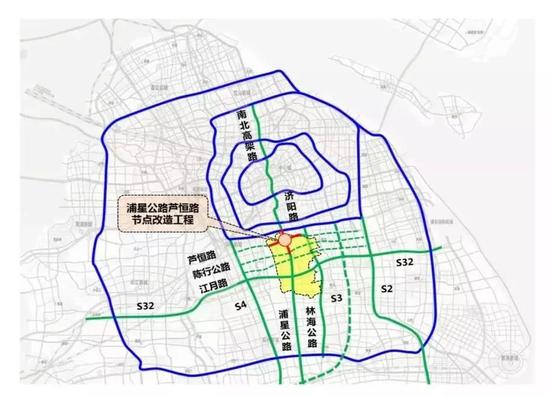 ▲浦星公路跨芦恒路节点改造工程位置图
