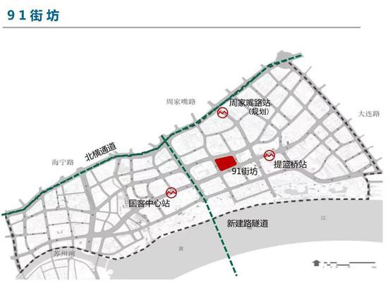 虹口区北外滩91街坊地块 位置图