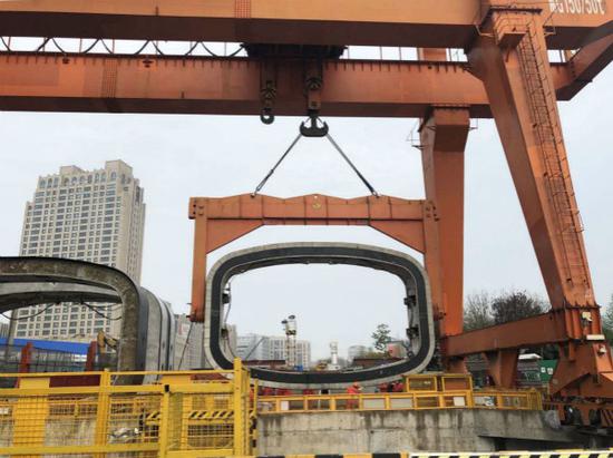 图说：淞沪路—三门路下立交工程隧道主体结构年内贯通。杨浦区建管委供图
