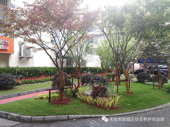 福山路栖霞路路口改造后。