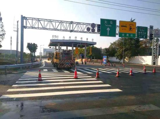 G1501永盛路下匝道建设完工↑