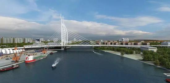宝山祁连山路大桥挂索安装工程完成 预计10月1日通车