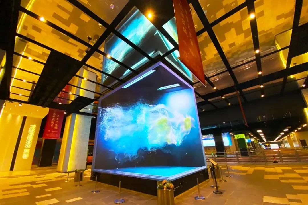 莘庄地铁站南广场todtime时间廊展出"裸眼3d"作品《蓝色多瑙河》
