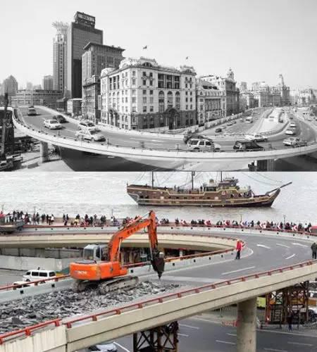 揭秘上海延安路高架龙柱之谜 高架立交桩基无