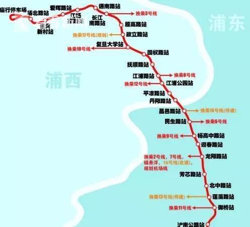 上海的轨交18号线在人口最为密集的杨浦区区段长约8公里,规划站点数