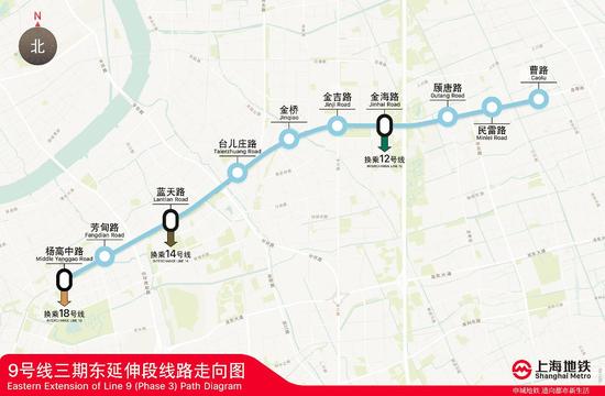 上海17号线地铁线路图,上海17号线地铁 上海地铁17号线,9号线三期,浦江线将全线跑图演练