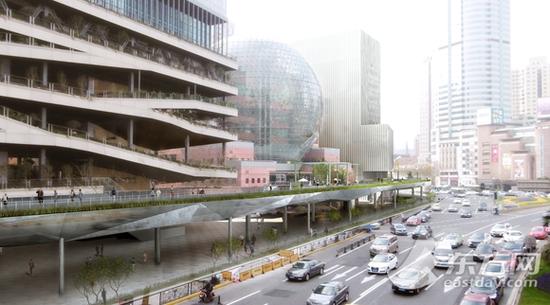 圖片說明:徐家匯連廊建成后效果圖
