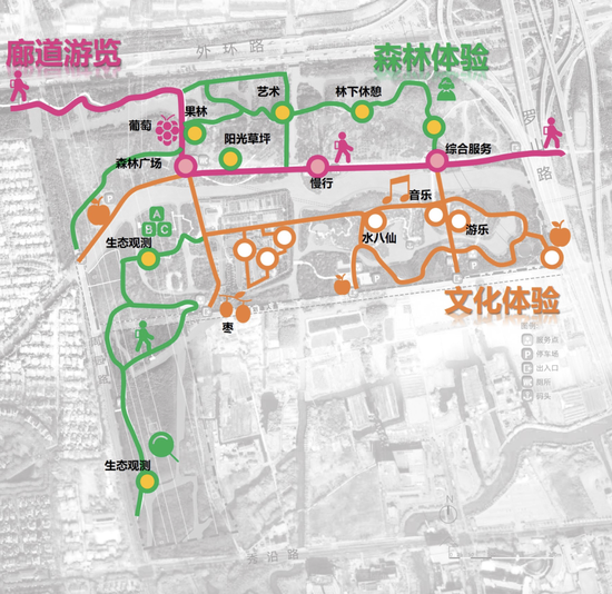 沿北公园特色游线图