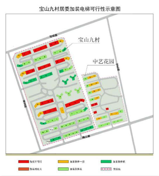 图说：宝山九村加梯示意图