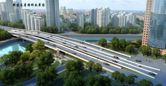 新建长寿路桥效果图