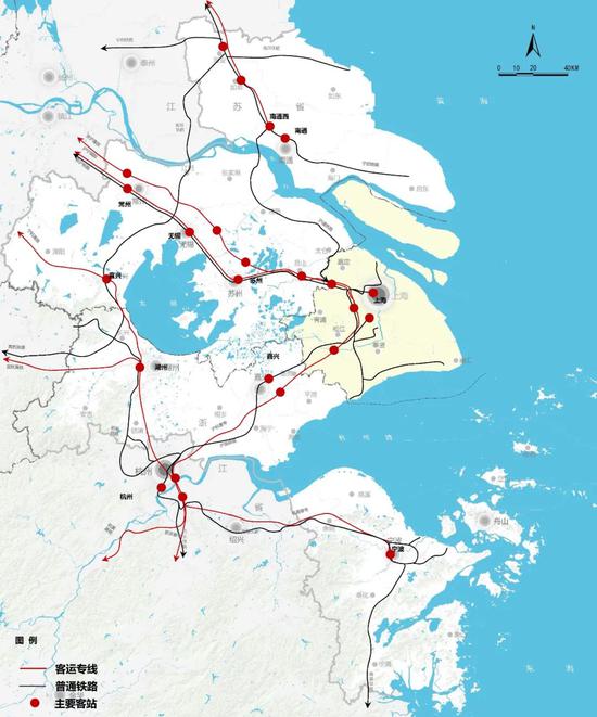 铁路现状图 “上海大都市圈规划” 微信公众号