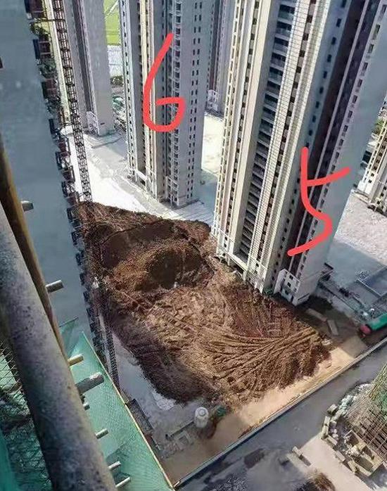 项目5栋和6栋之间的坍塌现场(业主供图)
