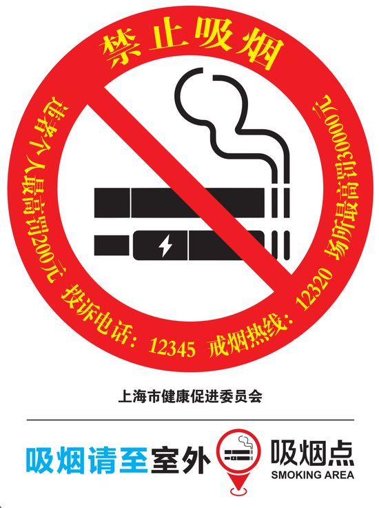 含室外吸烟点信息的禁烟标识(方形版)