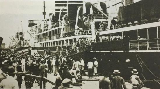 ▲“长崎丸”到达上海