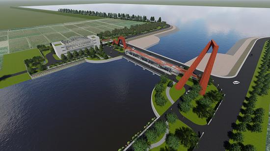 图说:泐马河出海闸新建工程效果图