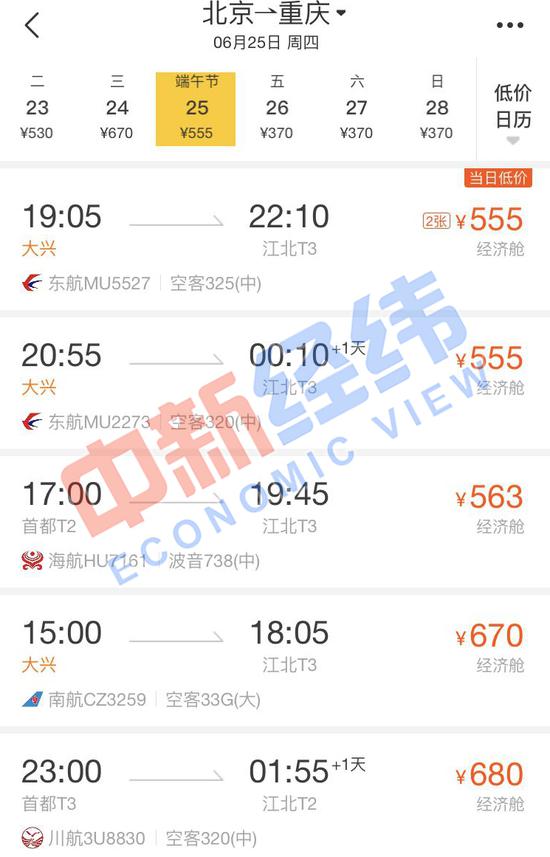 来源:第三方机票网购平台截图