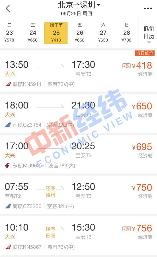 来源:第三方机票网购平台截图