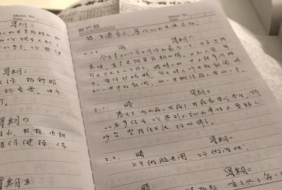 玲姐爱写日记,几十年来,日记写了几十本。遇到重要的事,她就记在随身携带的小本子上。本报首席记者唐闻佳摄