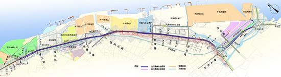 图说：沿江浦东段地理位置示意图